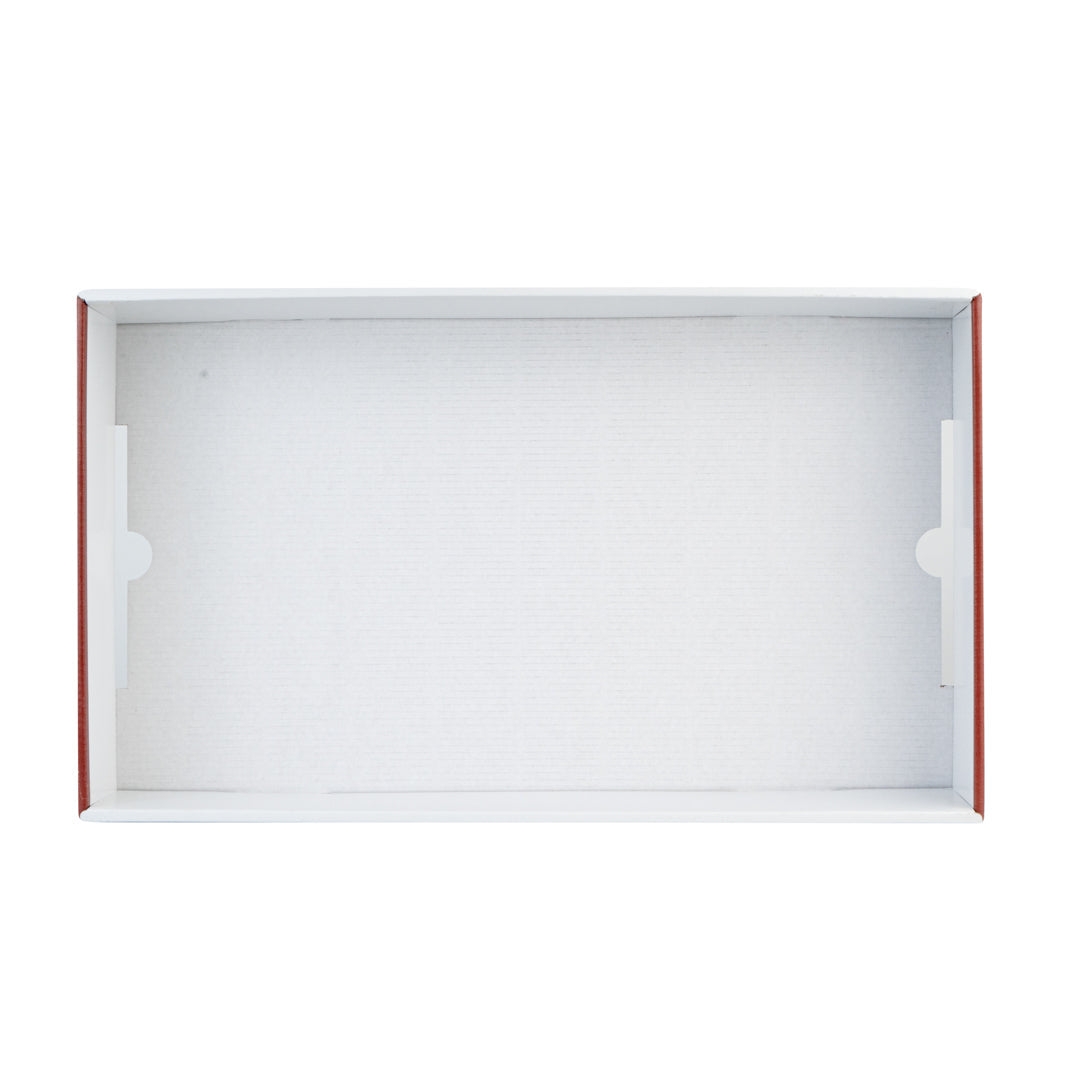 Cater Tek Rectangle White and Brown Paper Catering Tray - with Cover - 20" x 11 3/4" x 3 1/4" - 10 count box