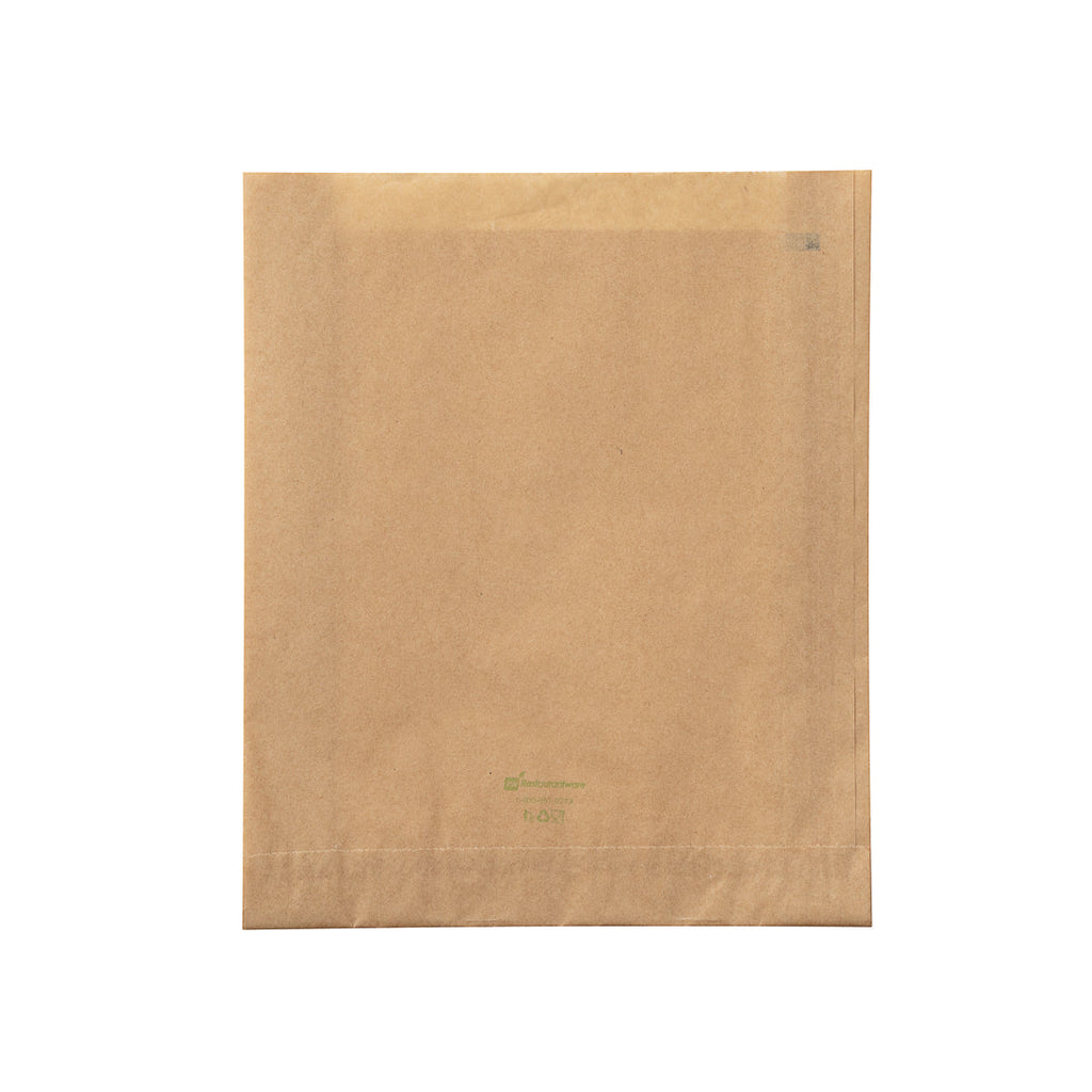 Bag Tek Kraft Paper Sandwich / Snack Bag - Silicone-Coated - 7" x 2" x 9" - 100 count box