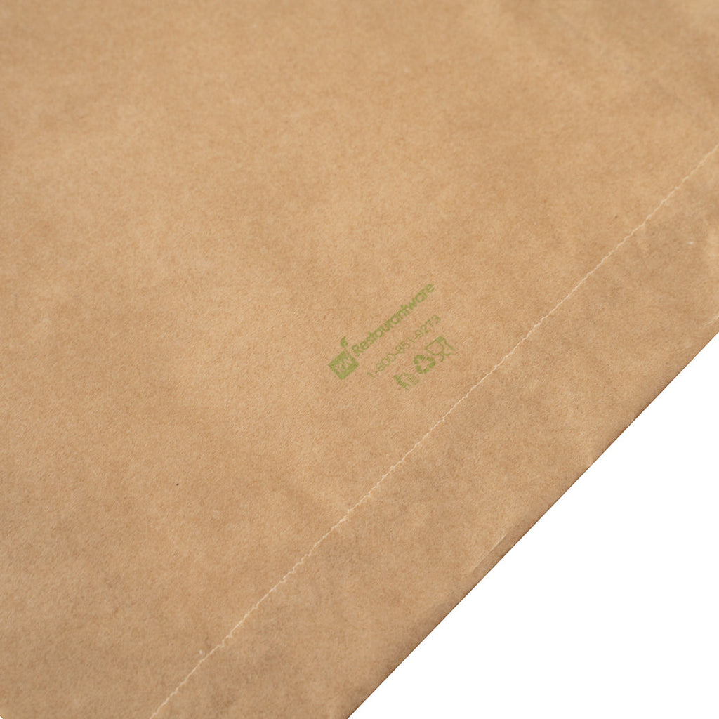 Bag Tek Kraft Paper Sandwich / Snack Bag - Silicone-Coated - 7" x 2" x 9" - 100 count box