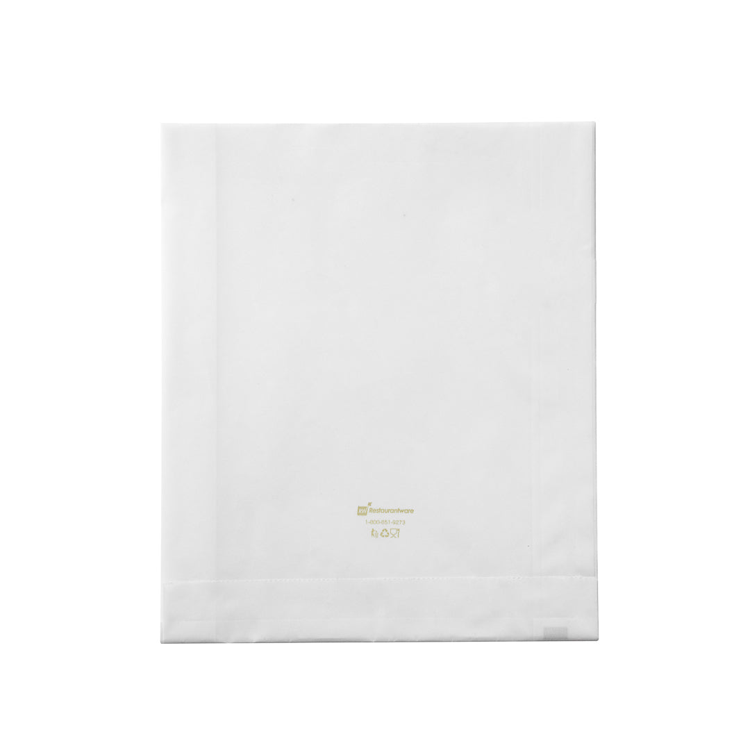Bag Tek White Paper Sandwich / Snack Bag - Silicone-Coated - 7" x 2" x 9" - 100 count box