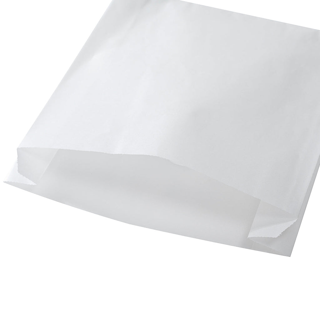 Bag Tek White Paper Sandwich / Snack Bag - Silicone-Coated - 7" x 2" x 9" - 100 count box