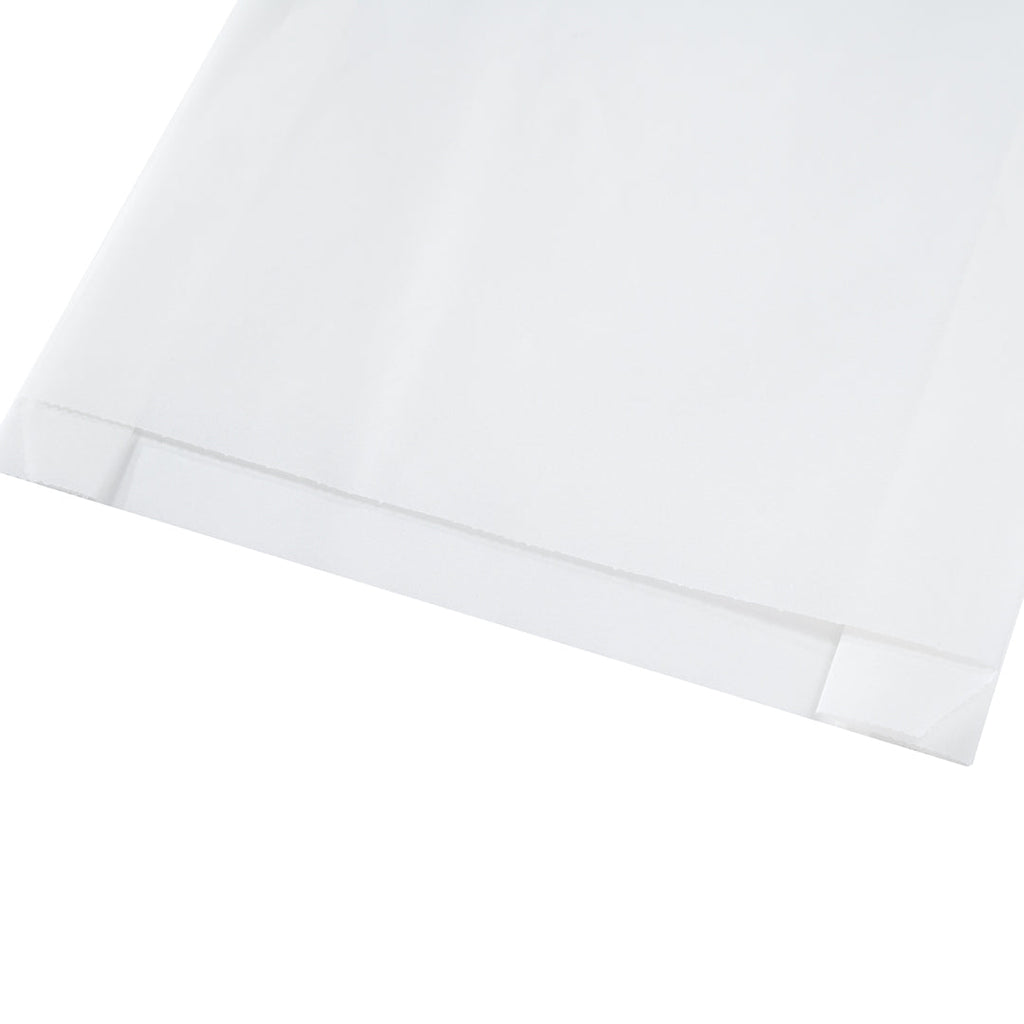 Bag Tek White Paper Sandwich / Snack Bag - Silicone-Coated - 7" x 2" x 9" - 100 count box