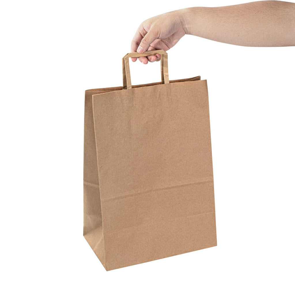 Bag Tek Kraft Paper Retail Bag - with Handles - 12" x 7" x 17" - 20 count box