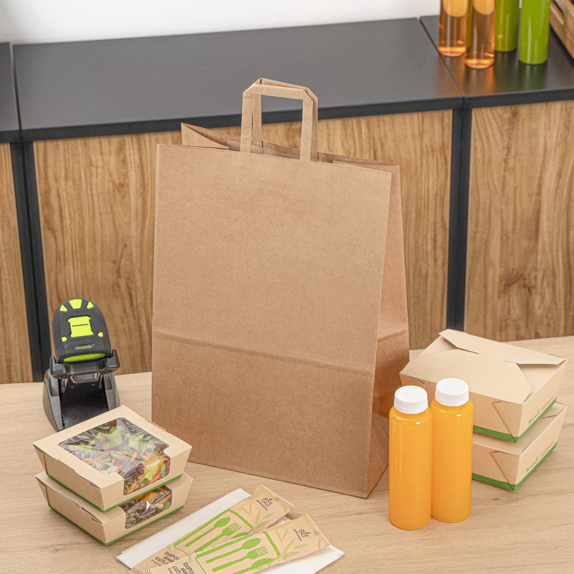 Bag Tek Kraft Paper Retail Bag - with Handles - 12" x 7" x 17" - 20 count box