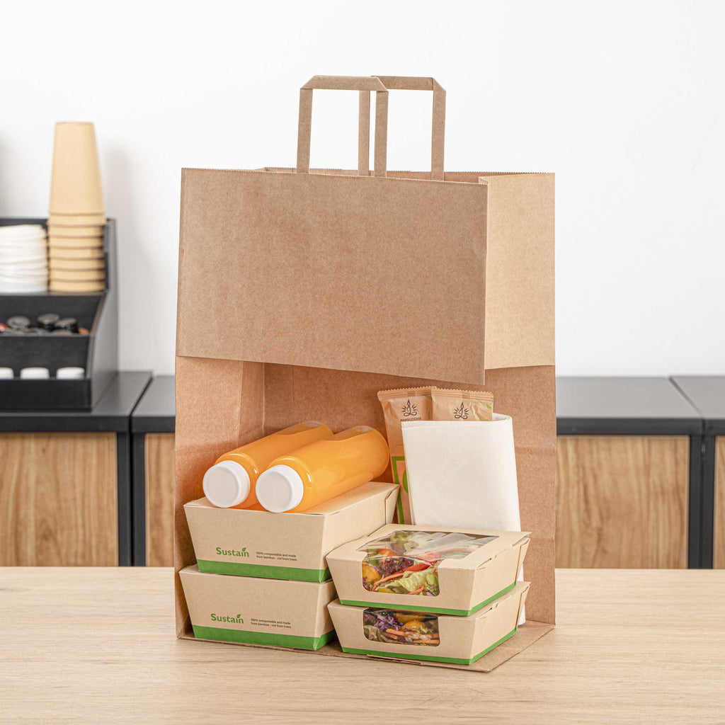 Bag Tek Kraft Paper Retail Bag - with Handles - 12" x 7" x 17" - 20 count box