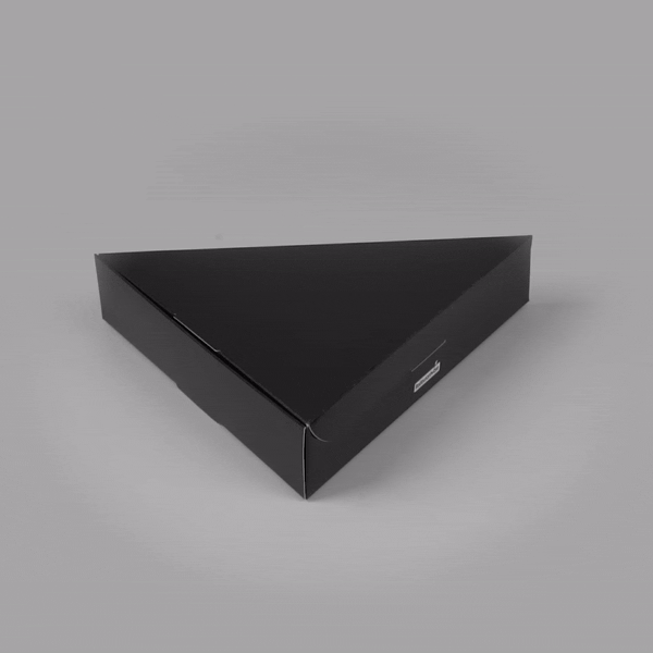 Eco Pie Black Paper Pizza Slice Box - Clamshell - 9 1/4" x 10 1/4" x 1 3/4" - 100 count box