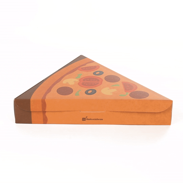 Eco Pie Kraft Paper Pizza Slice Box - Clamshell - 9 1/4" x 10 1/4" x 1 3/4" - 100 count box