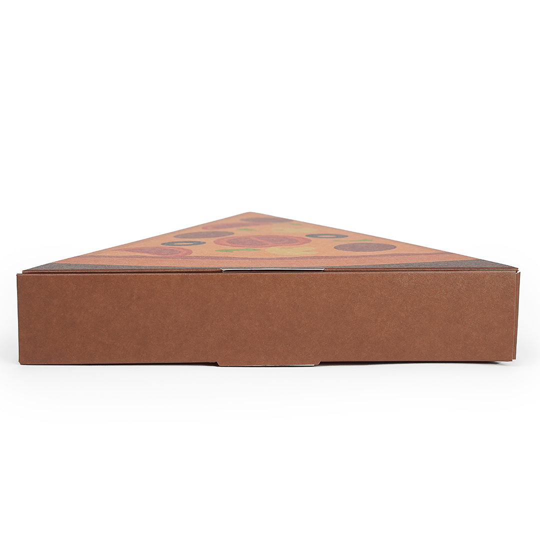 Eco Pie Kraft Paper Pizza Slice Box - Clamshell - 9 1/4" x 10 1/4" x 1 3/4" - 100 count box