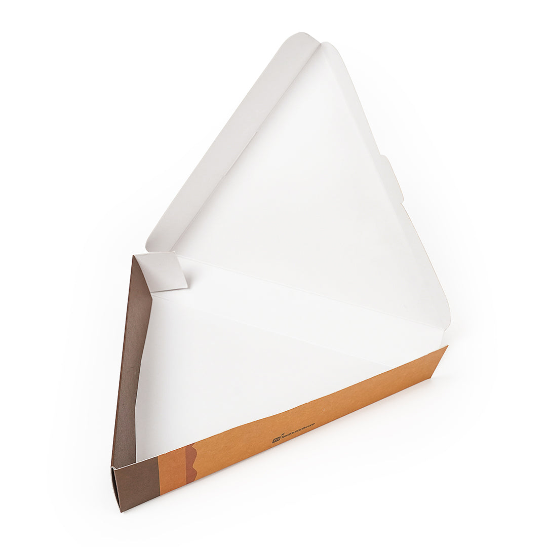 Eco Pie Kraft Paper Pizza Slice Box - Clamshell - 9 1/4" x 10 1/4" x 1 3/4" - 100 count box