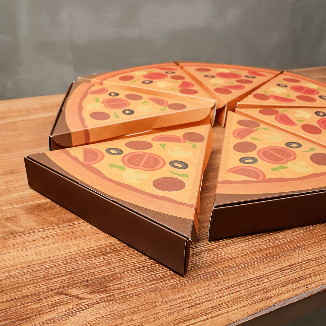 Eco Pie Kraft Paper Pizza Slice Box - Clamshell - 9 1/4" x 10 1/4" x 1 3/4" - 100 count box