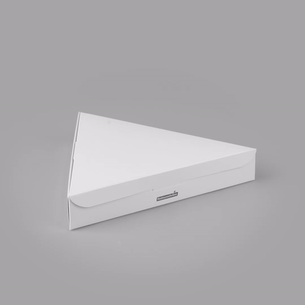 Eco Pie White Paper Pizza Slice Box - Clamshell - 9 1/4" x 10 1/4" x 1 3/4" - 100 count box