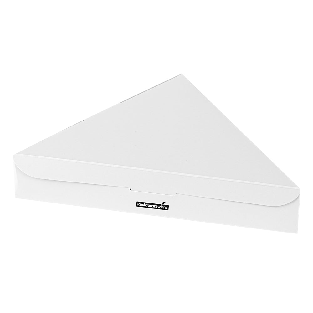 Eco Pie White Paper Pizza Slice Box - Clamshell - 9 1/4" x 10 1/4" x 1 3/4" - 100 count box