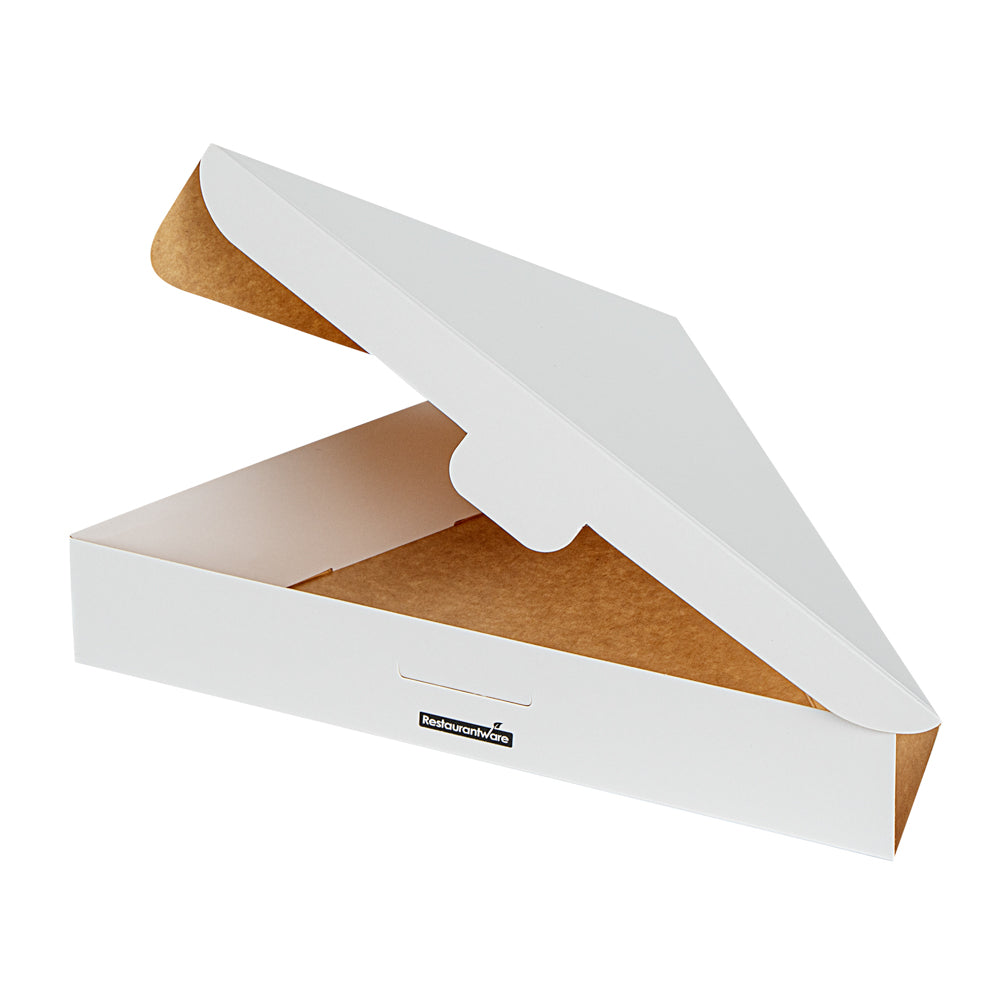 Eco Pie White Paper Pizza Slice Box - Clamshell - 9 1/4" x 10 1/4" x 1 3/4" - 100 count box