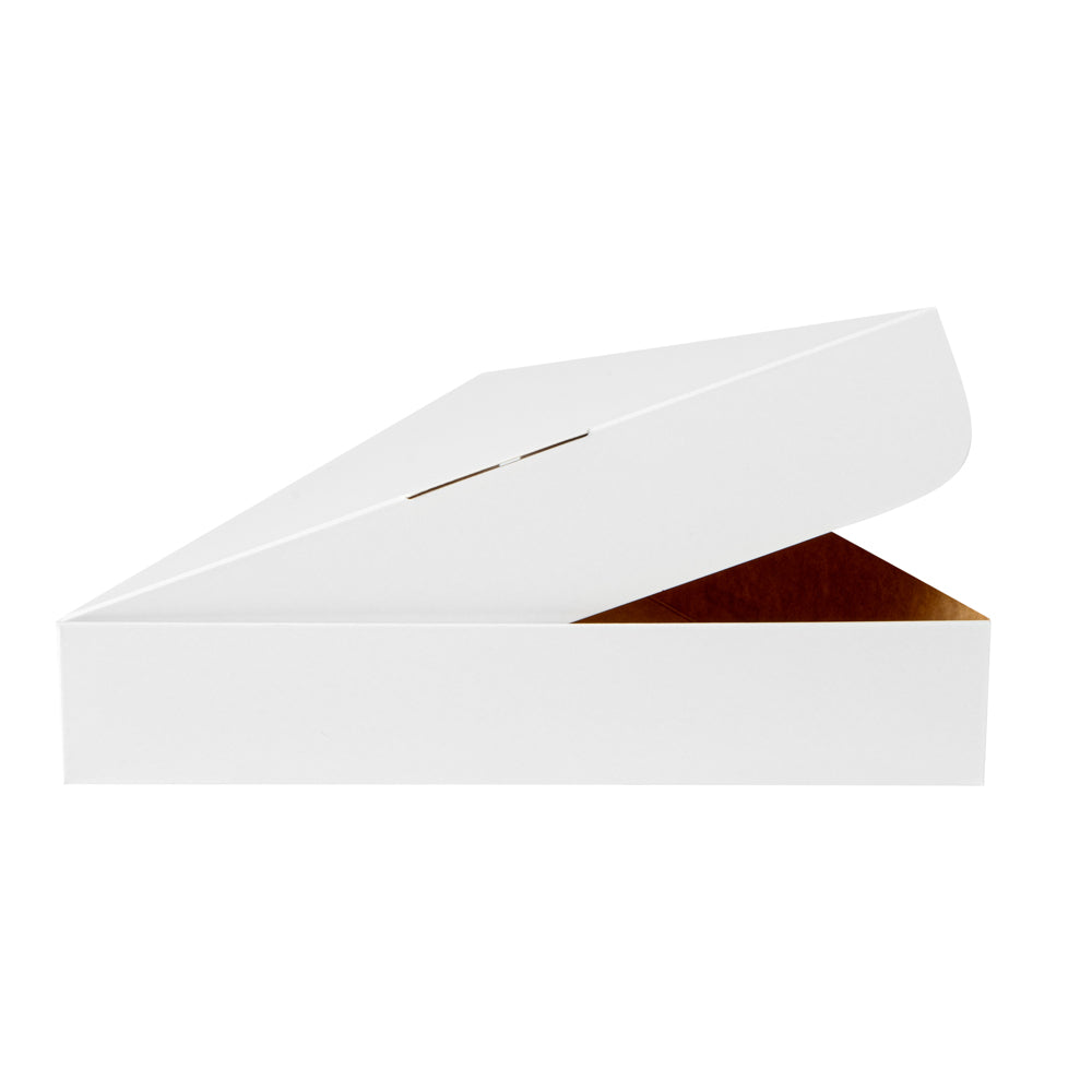 Eco Pie White Paper Pizza Slice Box - Clamshell - 9 1/4" x 10 1/4" x 1 3/4" - 100 count box