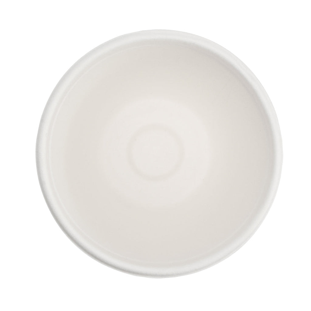 Pulp Tek 8 oz Round White Sugarcane / Bagasse Cup - 3 1/4" x 3 1/4" x 3 1/2" - 100 count box