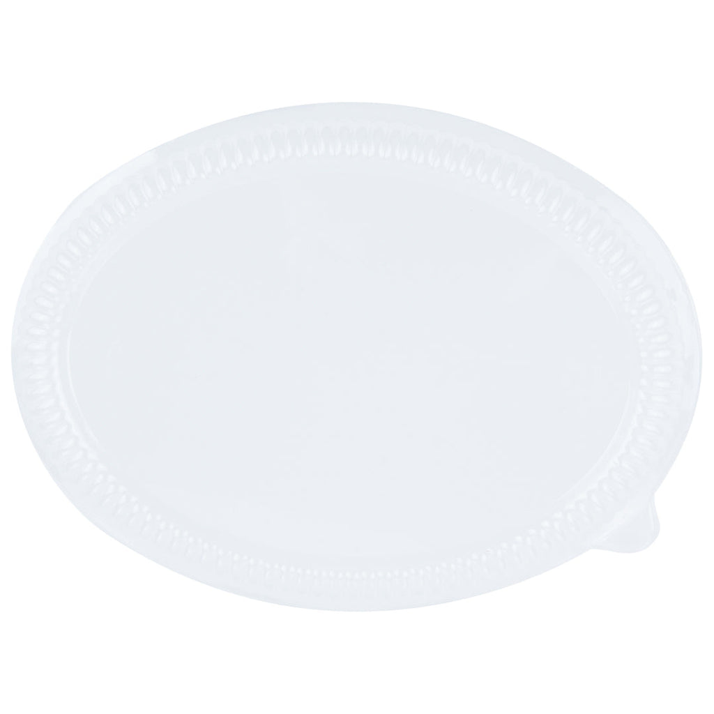 Pulp Safe Oval Clear Plastic Ripple Dome Lid - Fits Sugarcane / Bagasse Plate - 100 count box