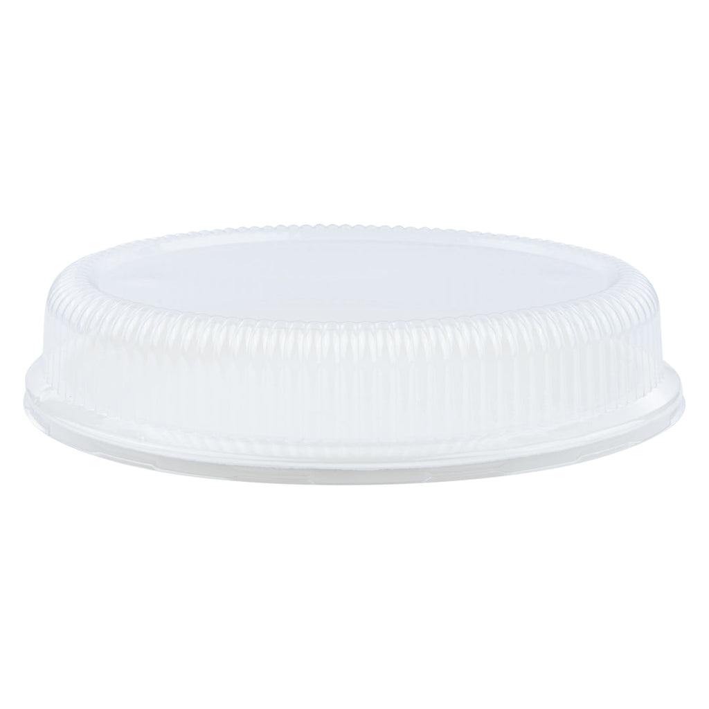 Pulp Safe Oval Clear Plastic Ripple Dome Lid - Fits Sugarcane / Bagasse Plate - 100 count box