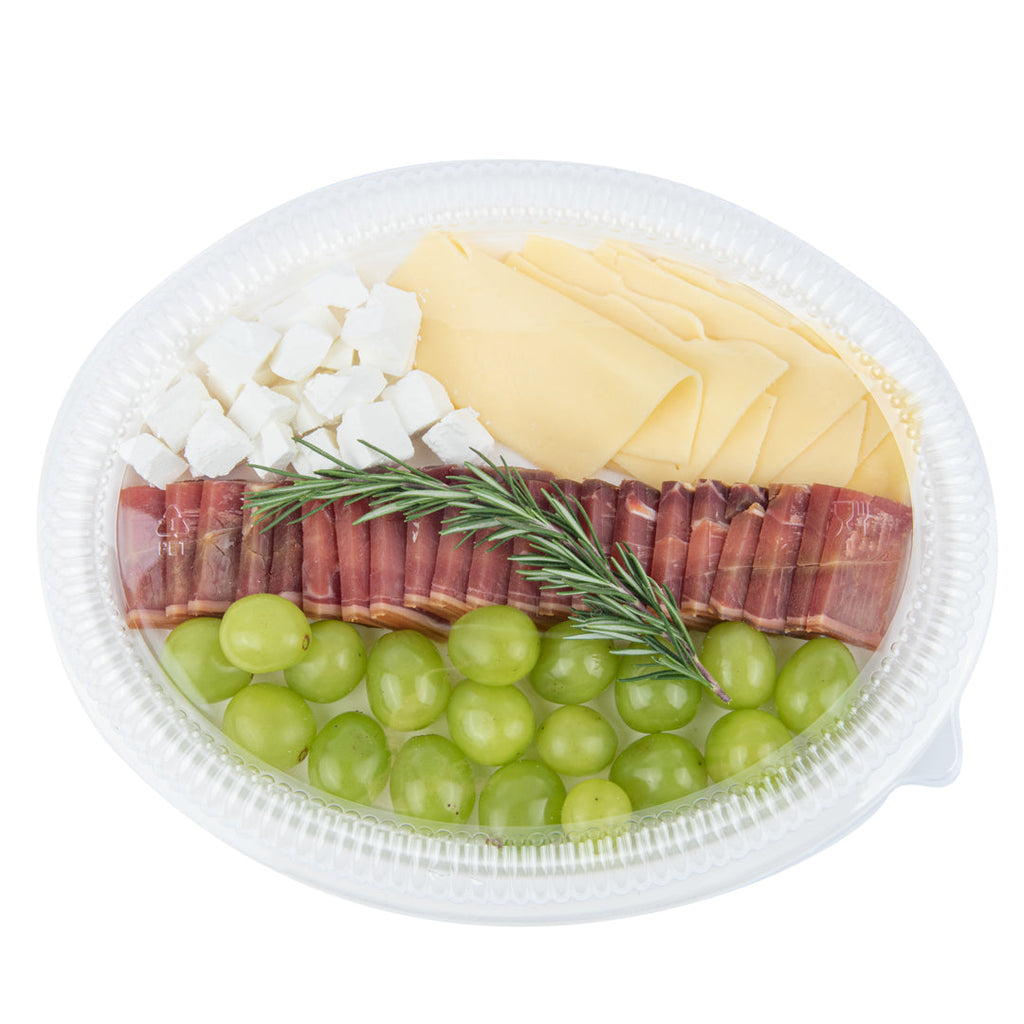 Pulp Safe Oval Clear Plastic Ripple Dome Lid - Fits Sugarcane / Bagasse Large Plate - 100 count box