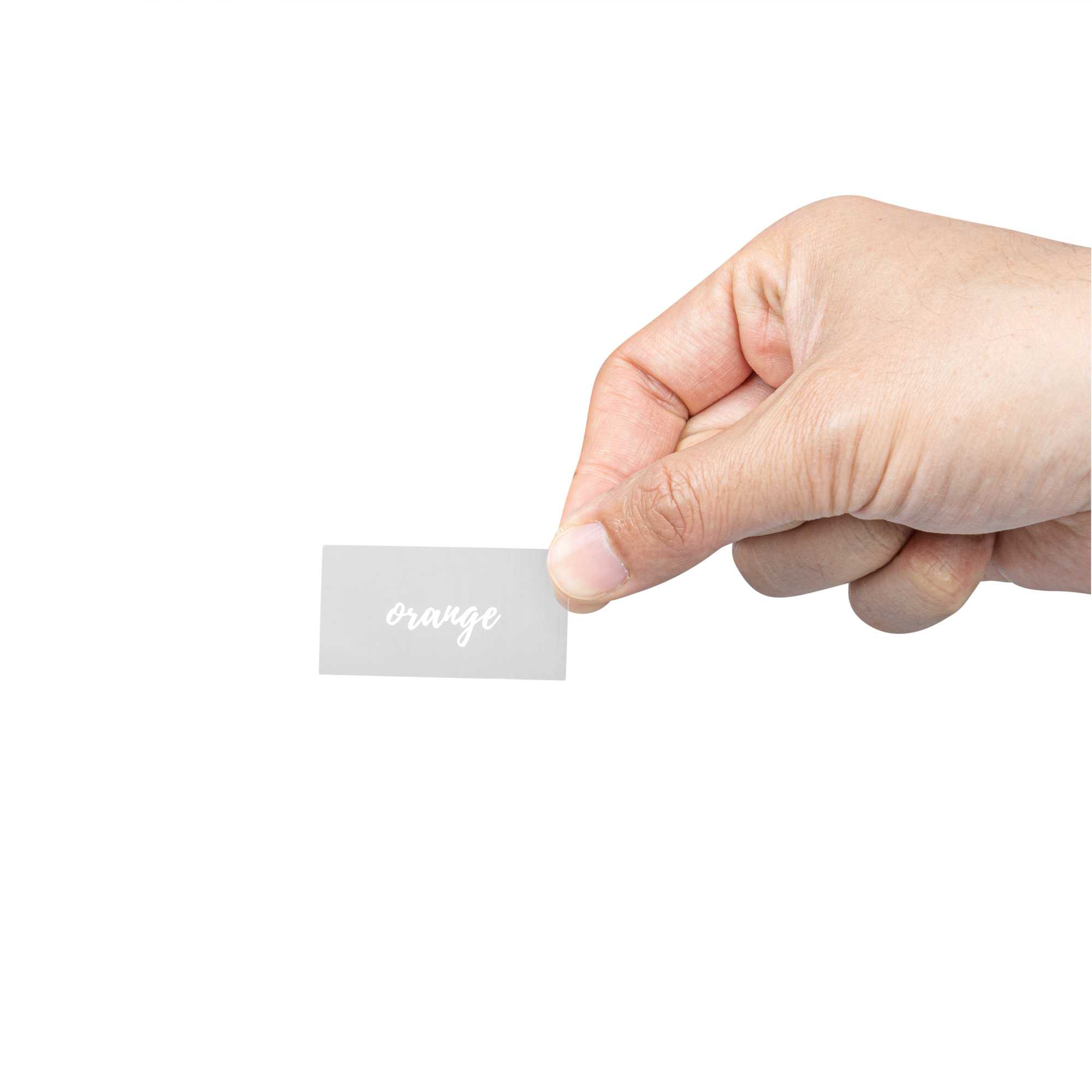 Label Tek Plastic Orange Label - Clear with White Font, Water-Resistant - 2" x 1" - 100 count box