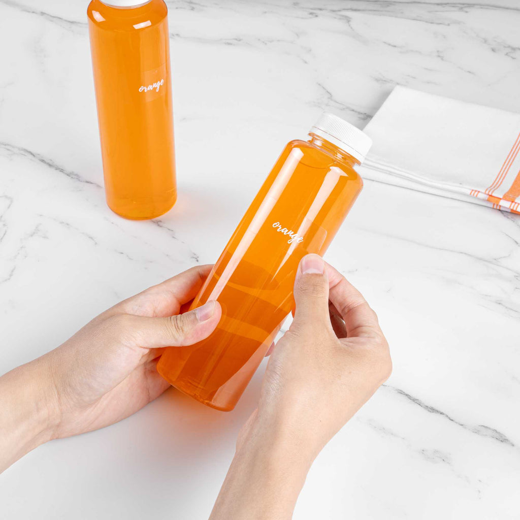 Label Tek Plastic Orange Label - Clear with White Font, Water-Resistant - 2" x 1" - 100 count box
