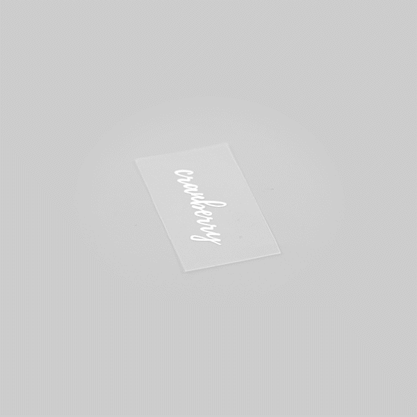 Label Tek Plastic Cranberry Label - Clear with White Font, Water-Resistant - 2" x 1" - 100 count box