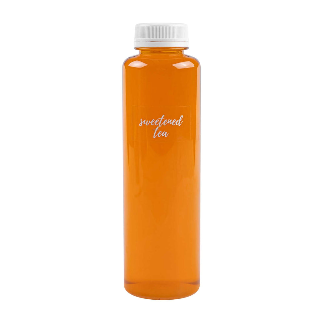 Label Tek Plastic Sweetened Tea Label - Clear with White Font, Water-Resistant - 2" x 1" - 100 count box
