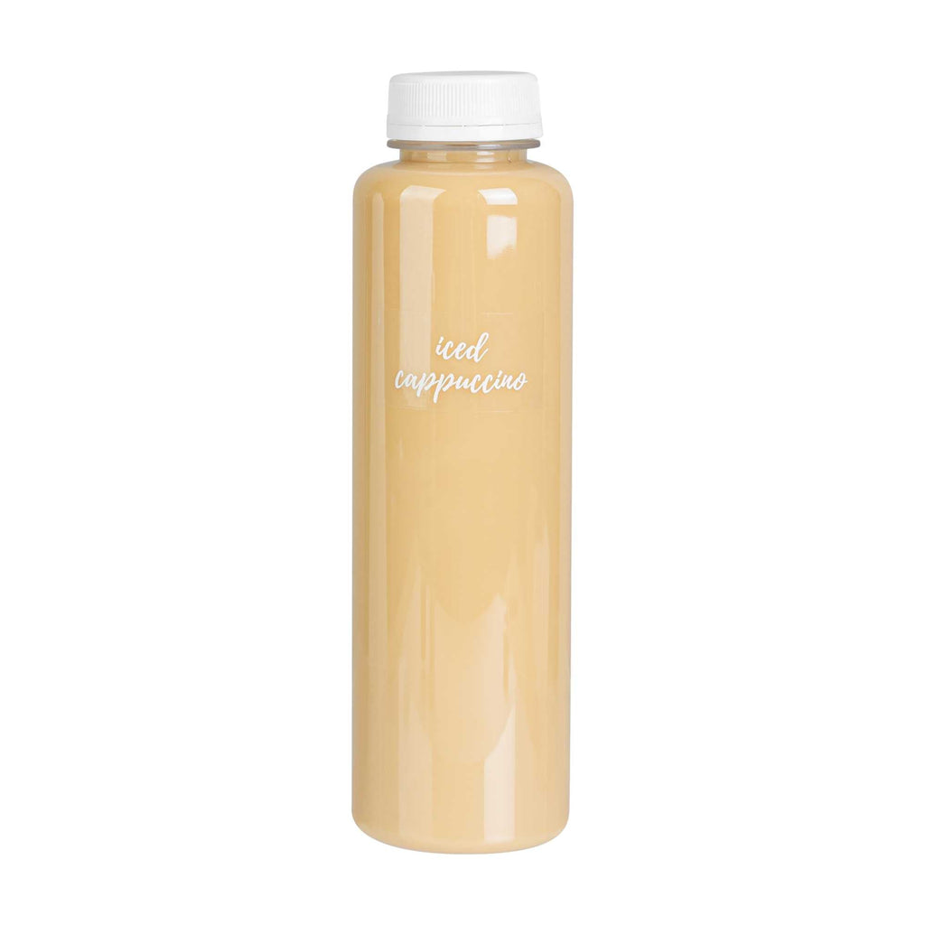 Label Tek Plastic Iced Cappuccino Label - Clear with White Font, Water-Resistant - 2" x 1" - 100 count box