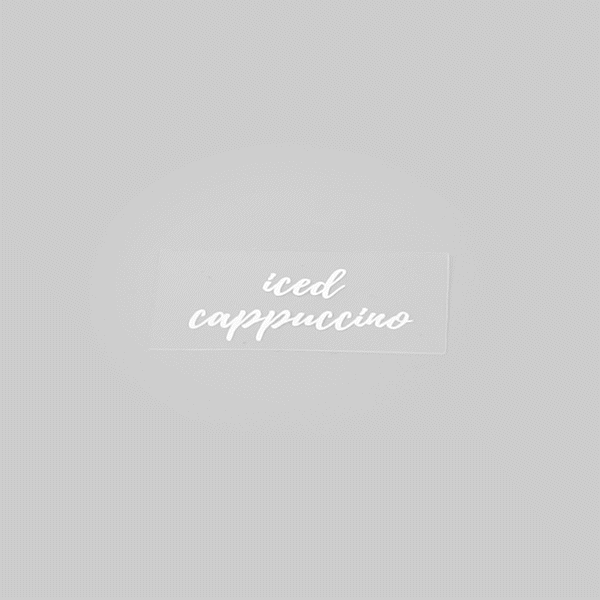 Label Tek Plastic Iced Cappuccino Label - Clear with White Font, Water-Resistant - 2" x 1" - 100 count box