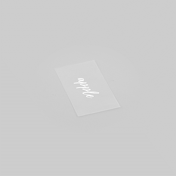 Label Tek Plastic Apple Label - Clear with White Font, Water-Resistant - 2" x 1" - 100 count box