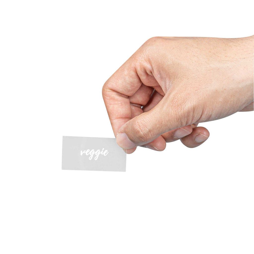 Label Tek Plastic Veggie Label - Clear with White Font, Water-Resistant - 2" x 1" - 100 count box