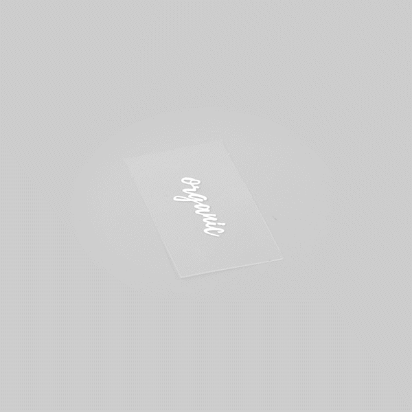Label Tek Plastic Organic Label - Clear with White Font, Water-Resistant - 2" x 1" - 100 count box