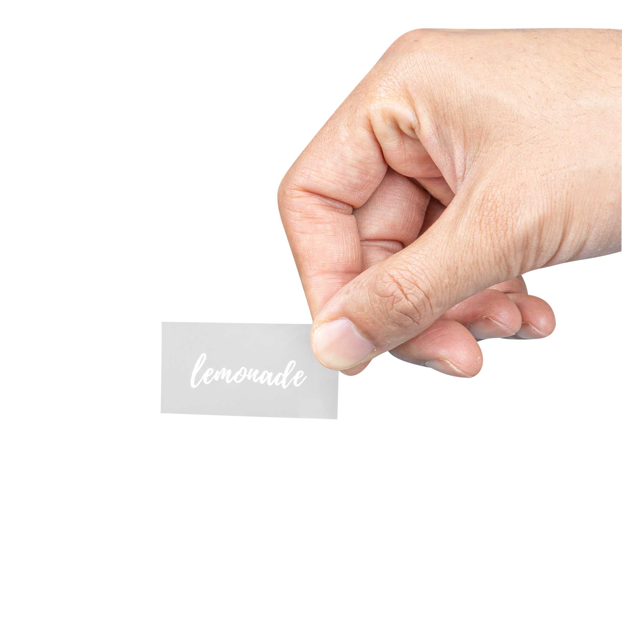 Label Tek Plastic Lemonade Label - Clear with White Font, Water-Resistant - 2" x 1" - 100 count box
