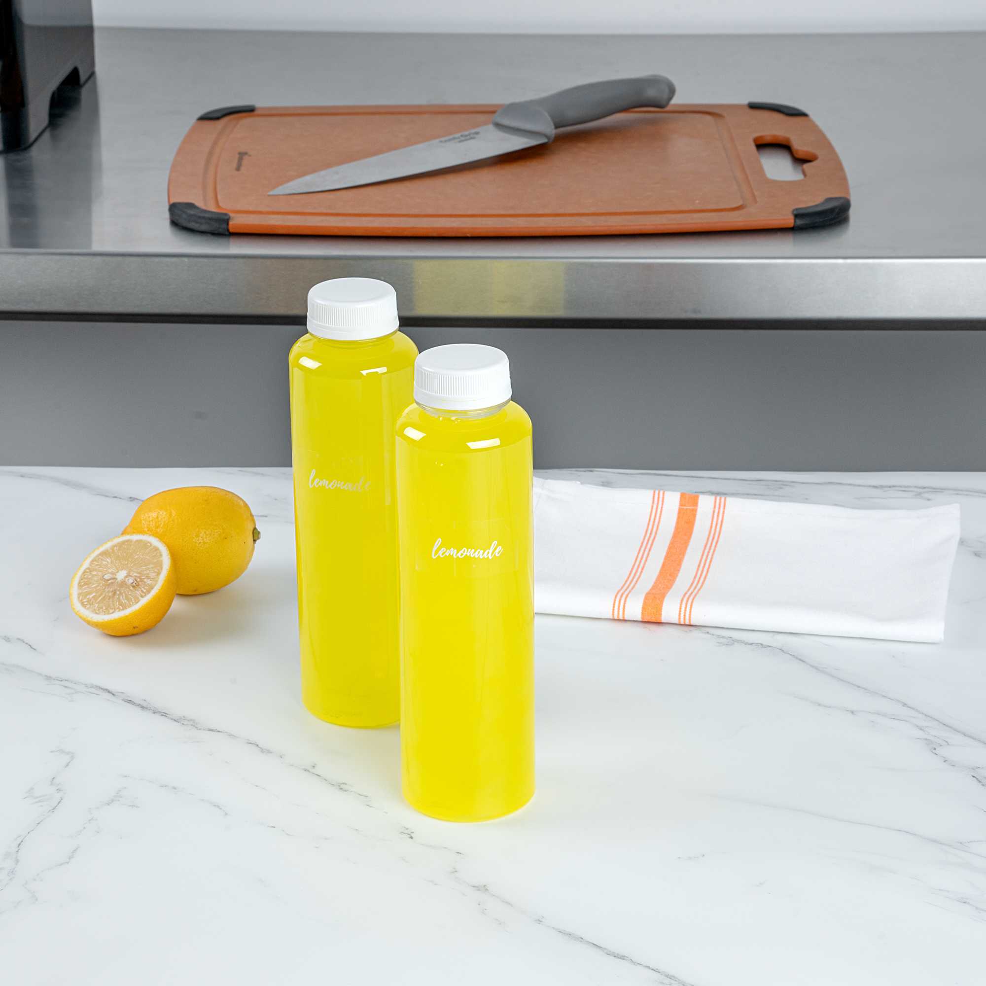 Label Tek Plastic Lemonade Label - Clear with White Font, Water-Resistant - 2" x 1" - 100 count box