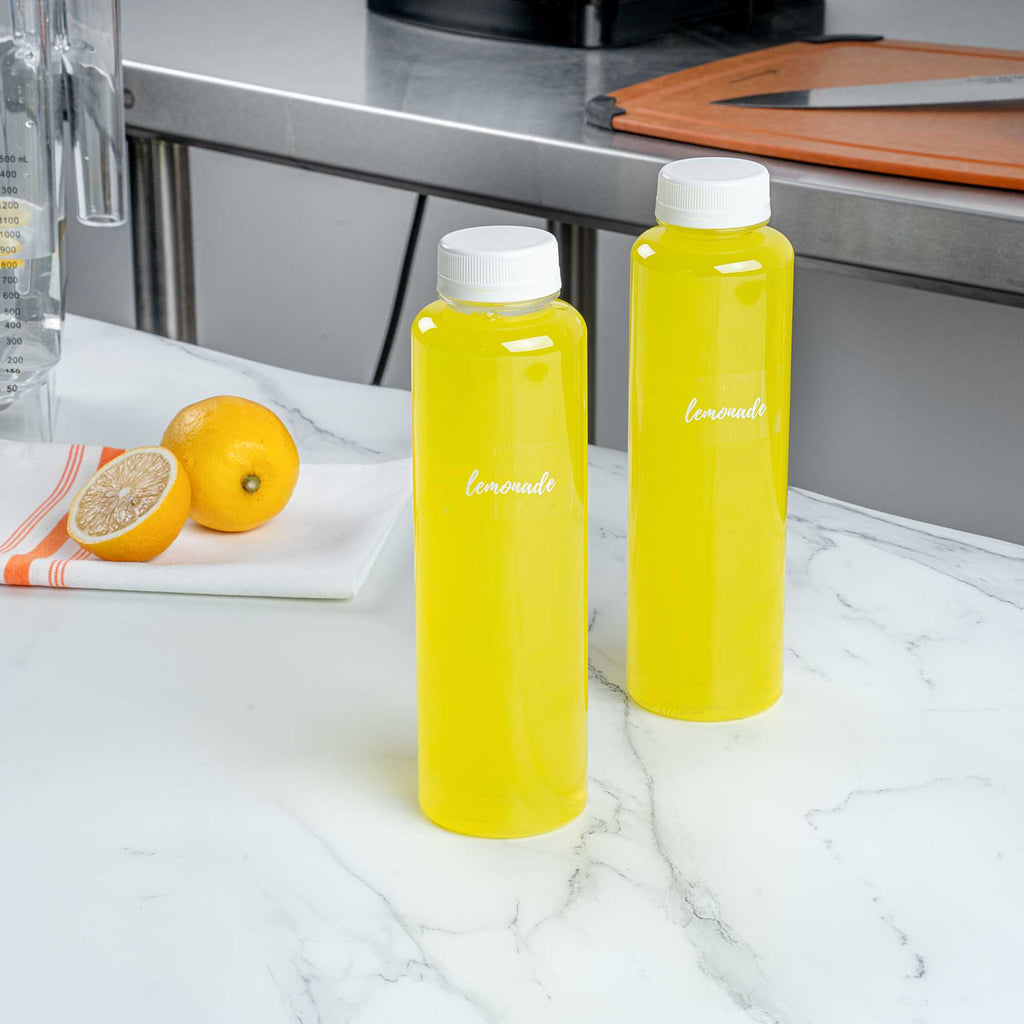 Label Tek Plastic Lemonade Label - Clear with White Font, Water-Resistant - 2" x 1" - 100 count box