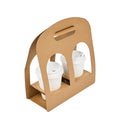 Restpresso Kraft Paper Sunrise Drink Carrier - Fits 2 Cups - 9 3/4" x 4" x 10 3/4" - 100 count box