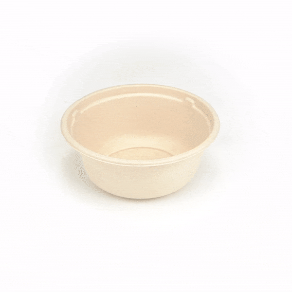 Pulp Tek 37 oz Round Natural Sugarcane / Bagasse To Go Bowl - 7" x 7" x 3" - 100 count box