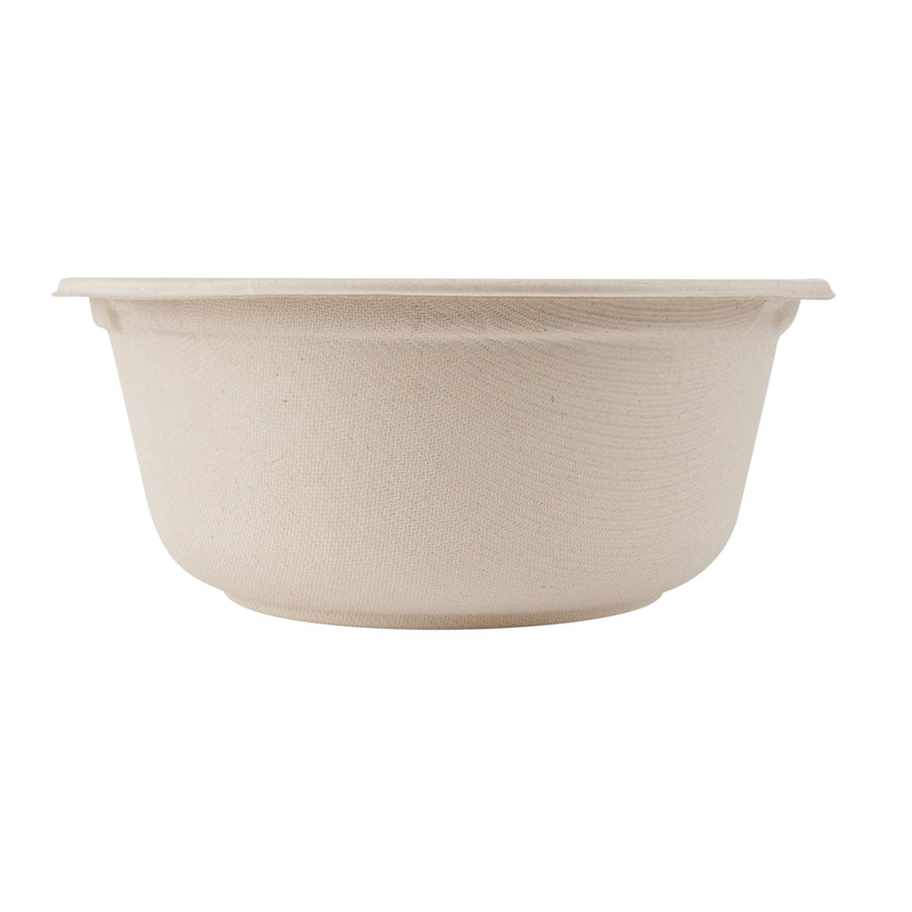 Pulp Tek 37 oz Round Natural Sugarcane / Bagasse To Go Bowl - 7" x 7" x 3" - 100 count box