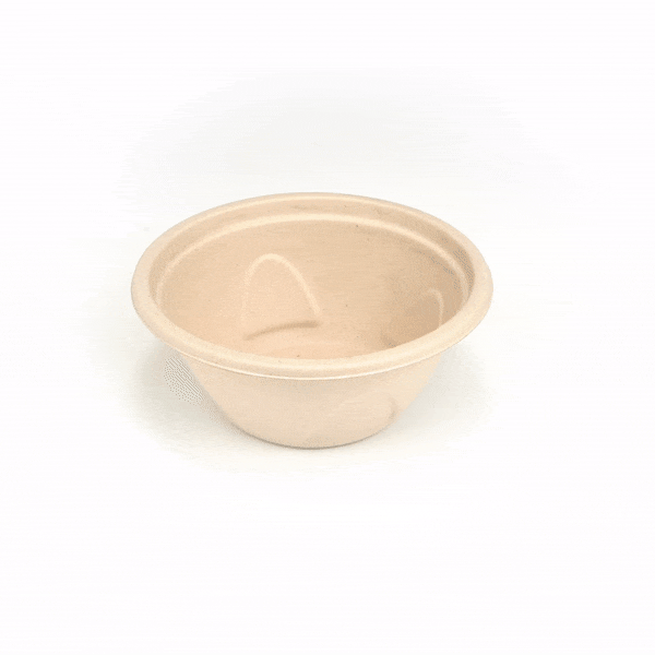 Pulp Tek 36 oz Round Natural Sugarcane / Bagasse Deco Bowl - 7" x 7" x 3 1/4" - 100 count box