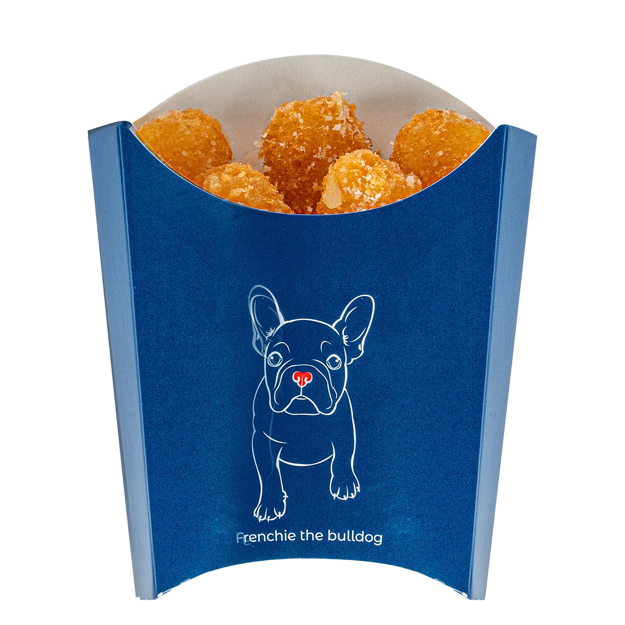 Bio Tek 2 oz Frenchie Paper Fry Cup / Snack Container - 4" x 2 3/4" x 3 1/2" - 100 count box