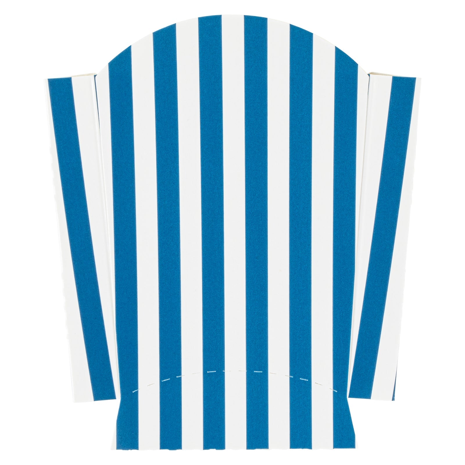 Bio Tek 2 oz Blue and White Stripe Paper Fry Cup / Snack Container - 4" x 2 3/4" x 3 1/2" - 100 count box