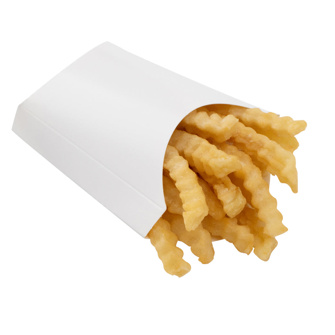 Bio Tek 2 oz White Paper Fry Cup / Snack Container - 4" x 2 3/4" x 3 1/2" - 100 count box