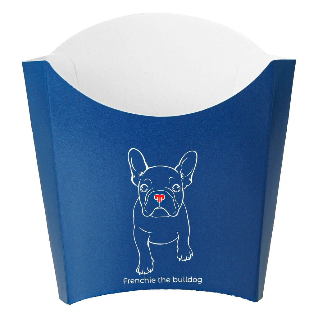 Bio Tek 3 oz Frenchie Paper Fry Cup / Snack Container - 4 1/2" x 3 1/4" x 3 3/4" - 100 count box