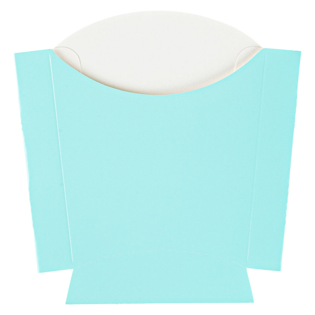 Bio Tek 3 oz Turquoise Paper Fry Cup / Snack Container - 4 1/2" x 3 1/4" x 3 3/4" - 100 count box