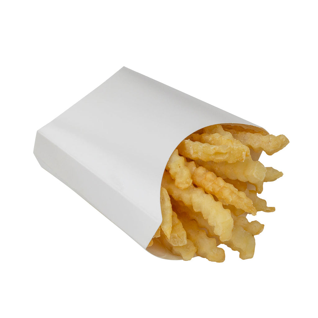 Bio Tek 3 oz White Paper Fry Cup / Snack Container - 4 1/2" x 3 1/4" x 3 3/4" - 100 count box