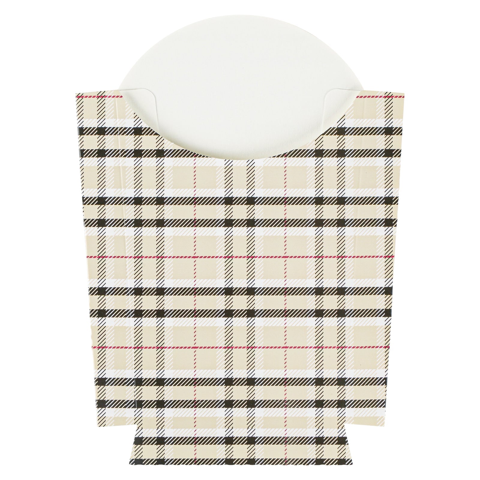 Bio Tek 4 oz Plaid Paper Fry Cup / Snack Container - 4 3/4" x 3 1/2" x 5" - 100 count box