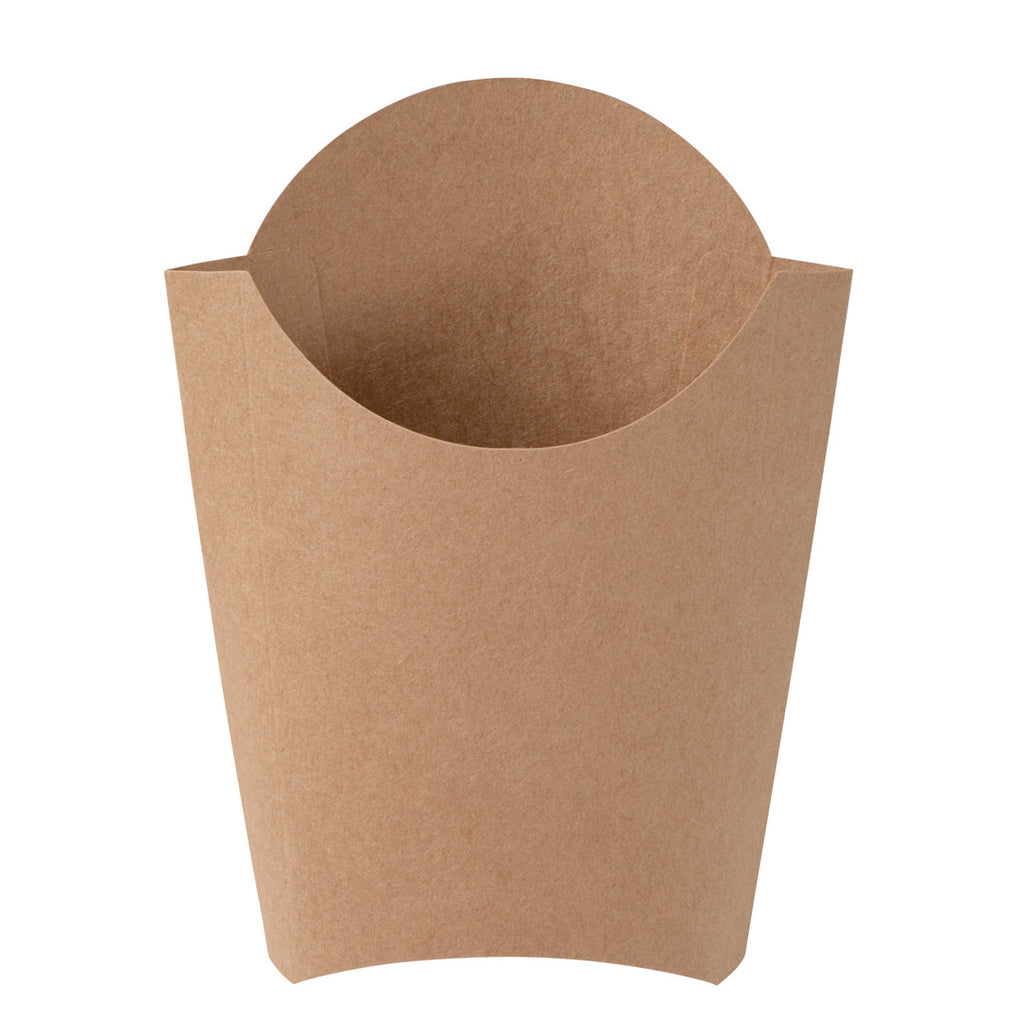 Bio Tek 4 oz Kraft Paper Fry Cup / Snack Container - 4 3/4" x 3 1/2" x 5" - 100 count box