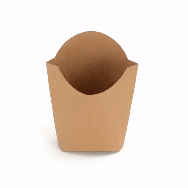 Bio Tek 4 oz Kraft Paper Fry Cup / Snack Container - 4 3/4" x 3 1/2" x 5" - 100 count box