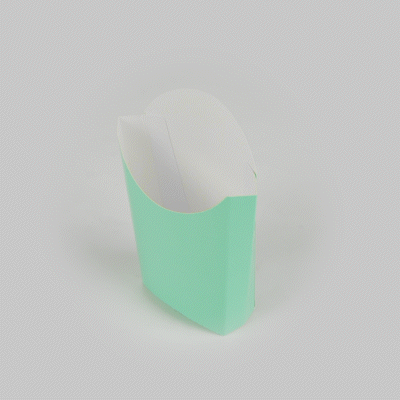Bio Tek 4 oz Turquoise Paper Fry Cup / Snack Container - 4 3/4" x 3 1/2" x 5" - 100 count box