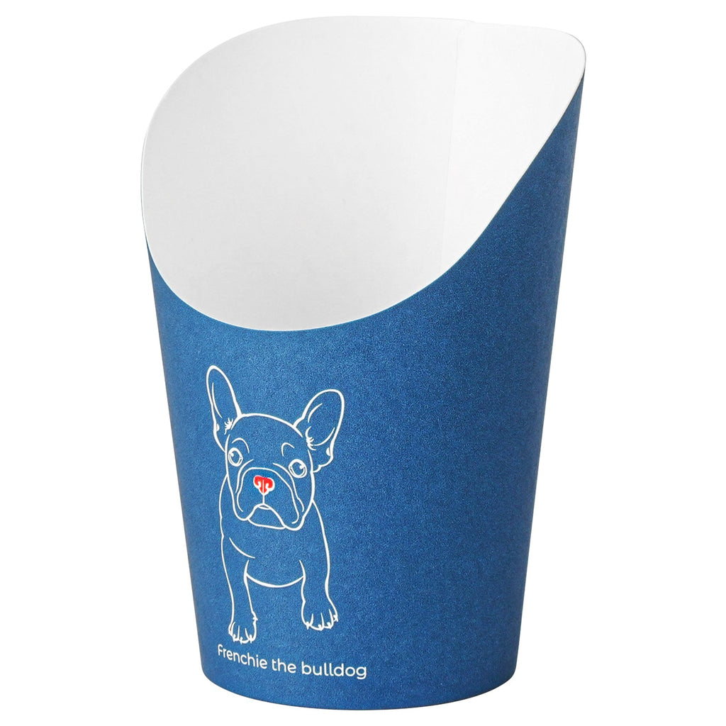 Bio Tek 12 oz Round Frenchie Paper Incline Cup - 3 1/2" x 3 1/2" x 4 3/4" - 100 count box