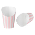 Bio Tek 12 oz Round Pink and White Stripe Paper Incline Cup - 3 1/2" x 3 1/2" x 4 3/4" - 100 count box
